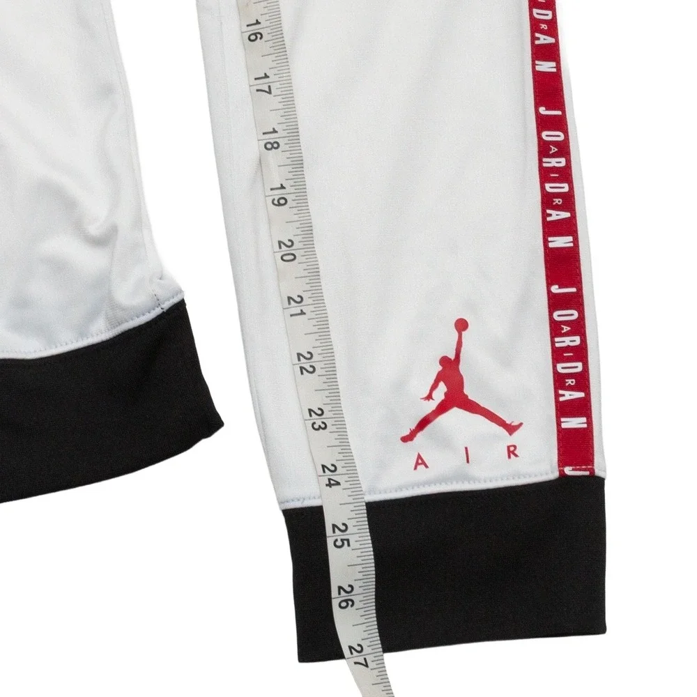 Jordan Track Pants Boys Sz L 12-13Y Black White Red Excellent Side Tape Joggers